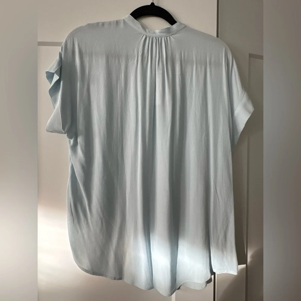 Jcrew Point Sur Short Sleeve Drapey Crepe Popover Blouse, NWT, Size Small - Picture 4 of 5